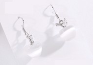 Øreringe - hængeøreringe med hvide æbler 925 sterling sølv 